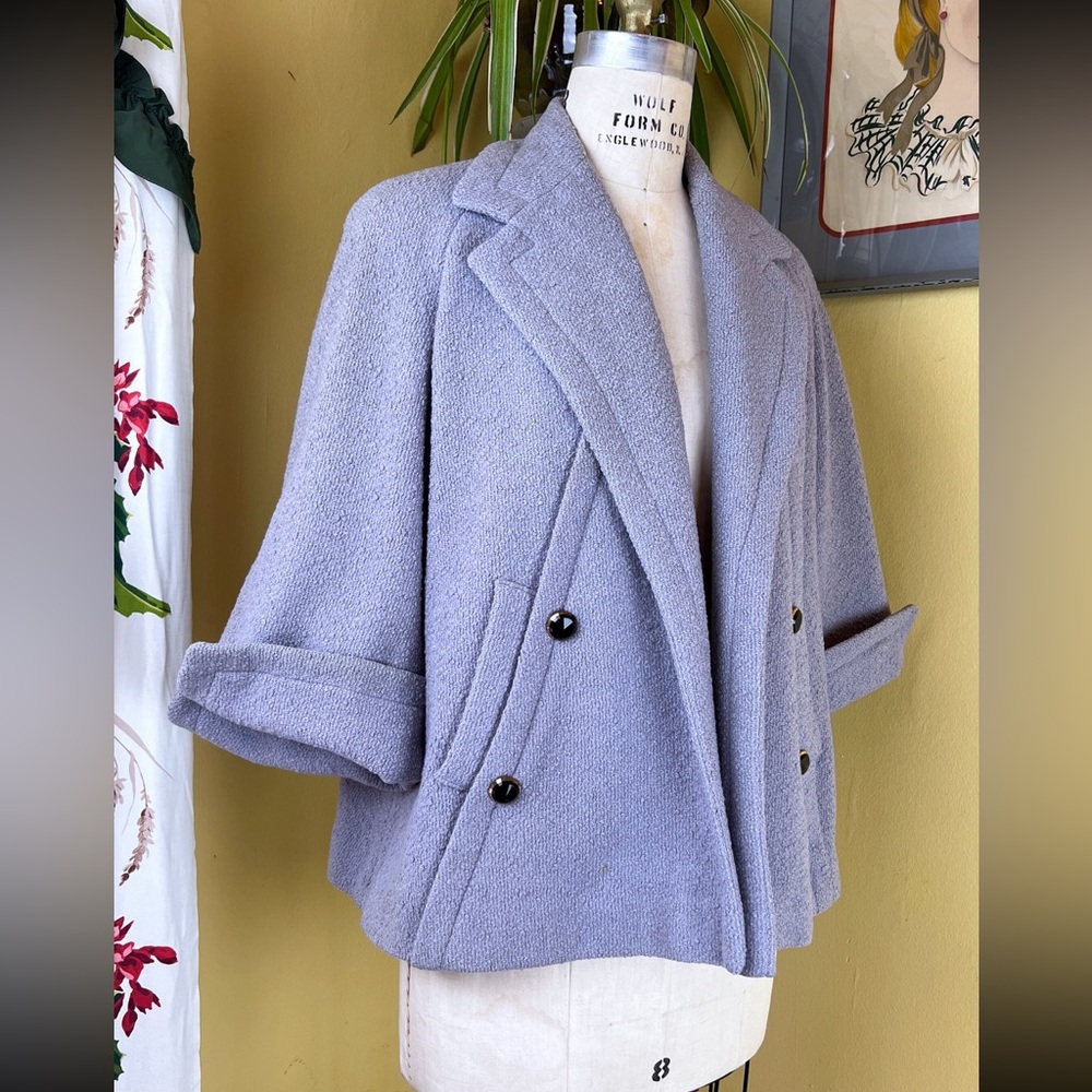 vintage 1950s jacket grey-lavender early 50s swing coat